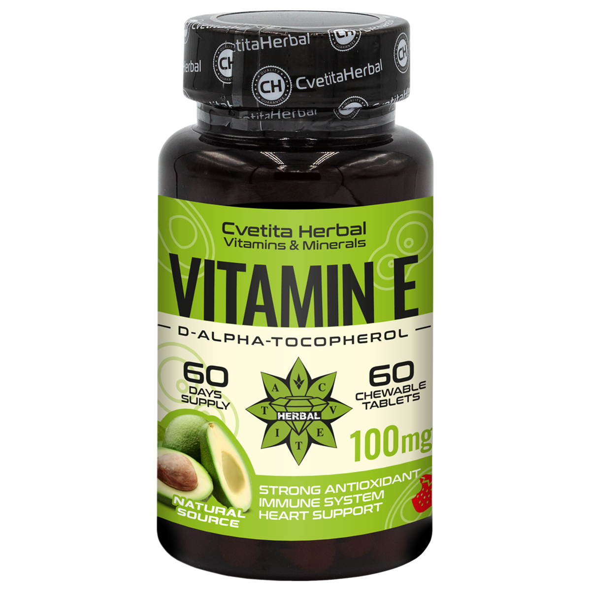 Vitamina E - Masticabilă (60 tablete x 100 mg)