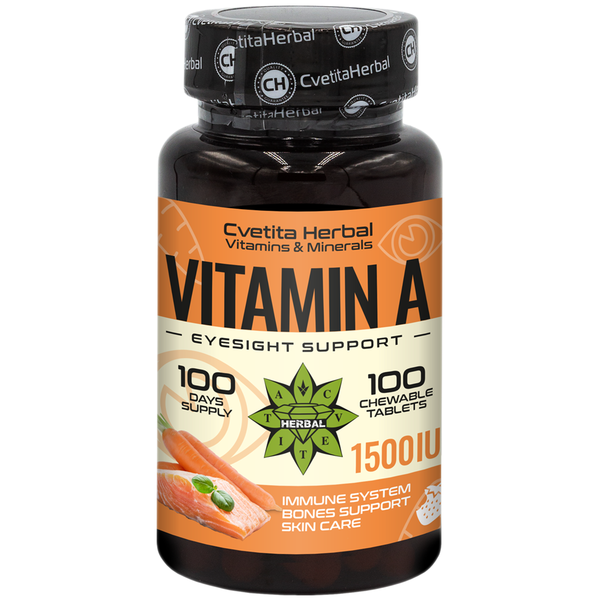 Vitamina A - Masticabilă (100 tablete 1500 IU)