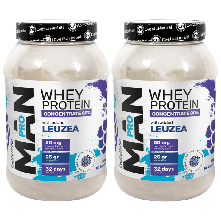 Proteină din Zer cu Leuzea și Enzime de Papaya - MAN PRO WHEY CONCENTRATE (800 gr)
