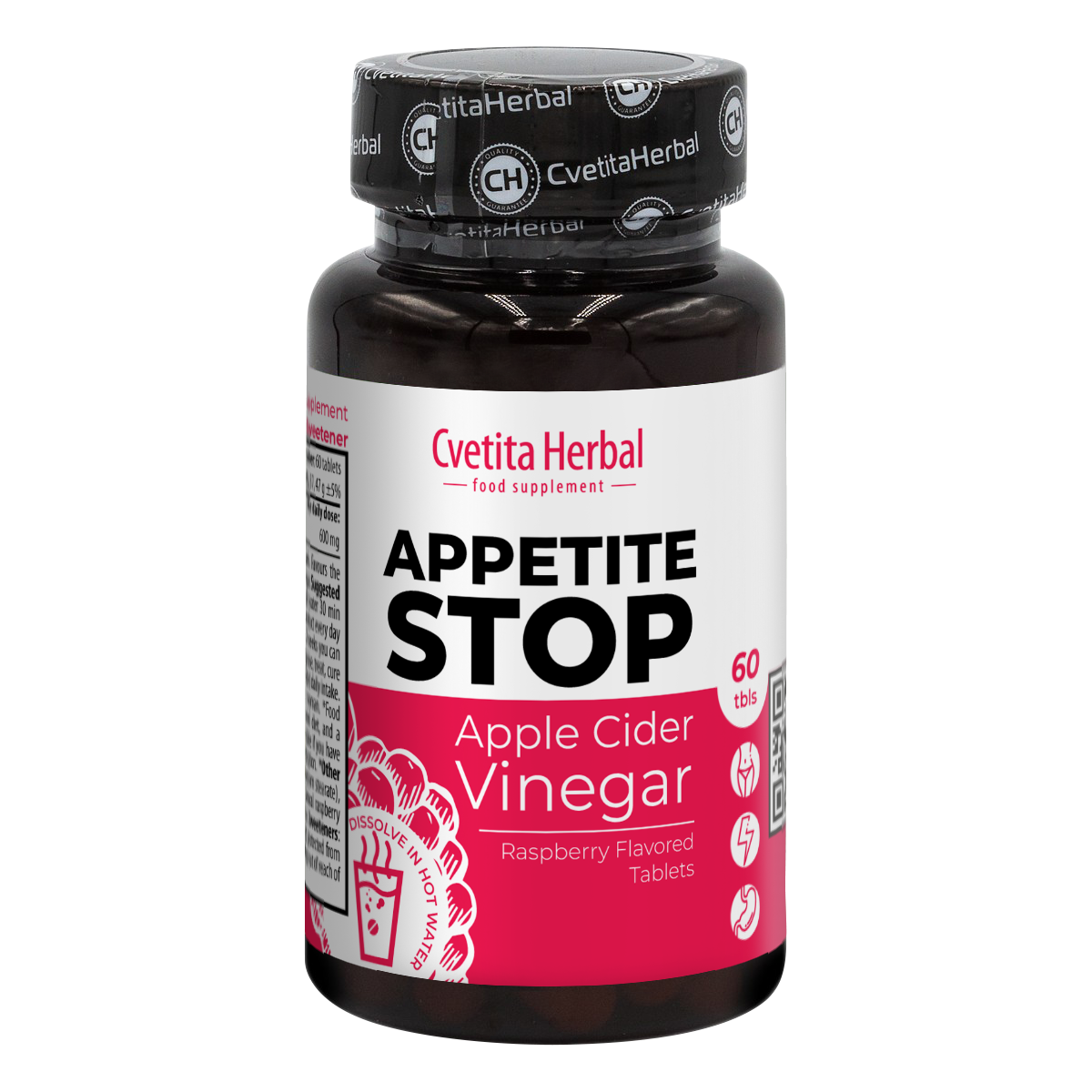 Oțet de Mere "Zmeură" - Appetite Stop (60 tablete)