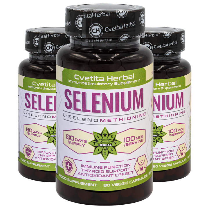 Seleniu (Se) - Vegetarian (80 capsule x 100 mcg)