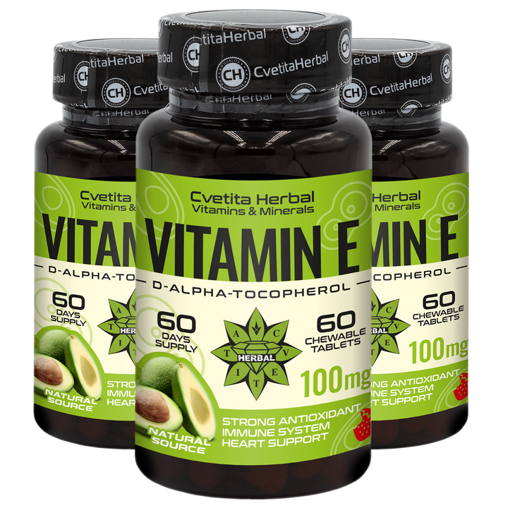 Vitamina E - Masticabilă (60 tablete x 100 mg)