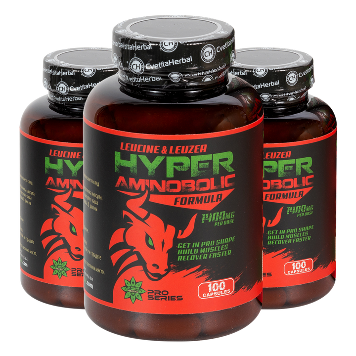 Leucină și Leuzea - Hyper Aminobolic (100 capsule)