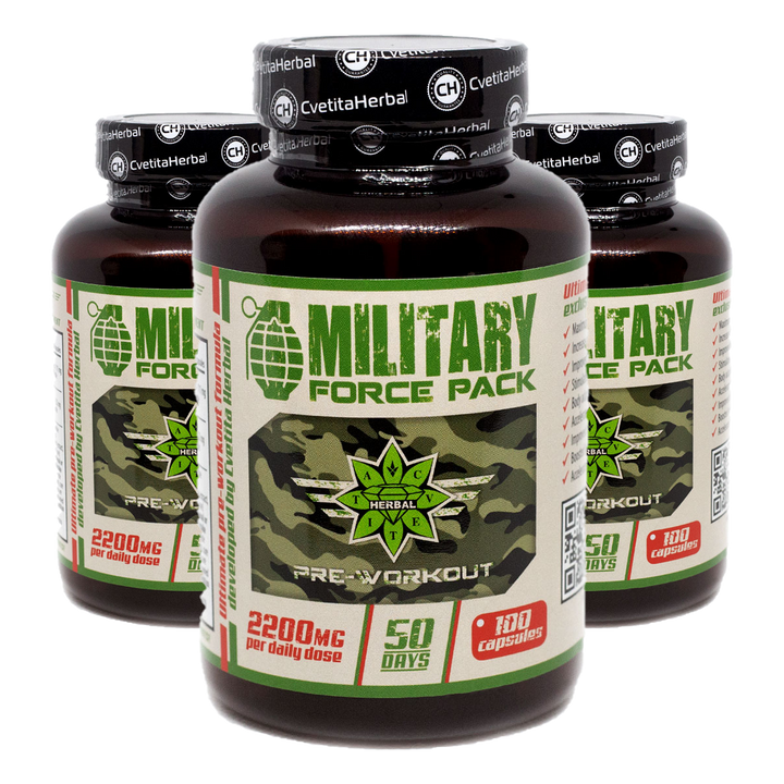 Plante și Aminoacizi - Military Force Pack (100 caps x 1100 mg)