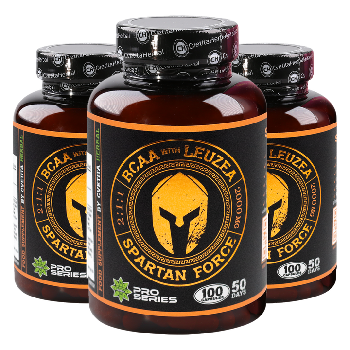 Leuzea și BCAA - Spartan Force (100 capsule)