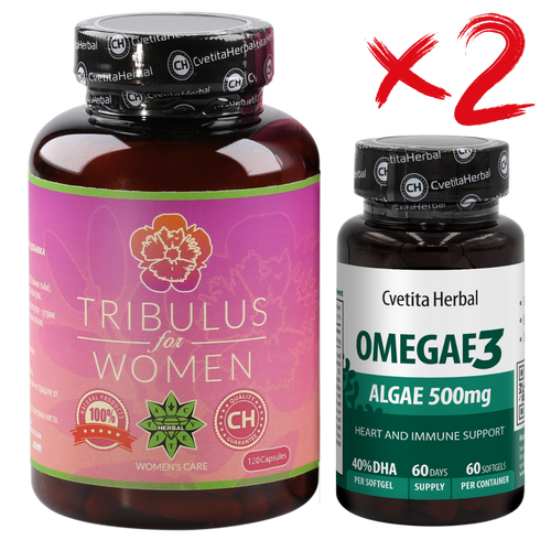 PACHET COMBO PENTRU FEMEI: Tribulus Women + Omegae 3