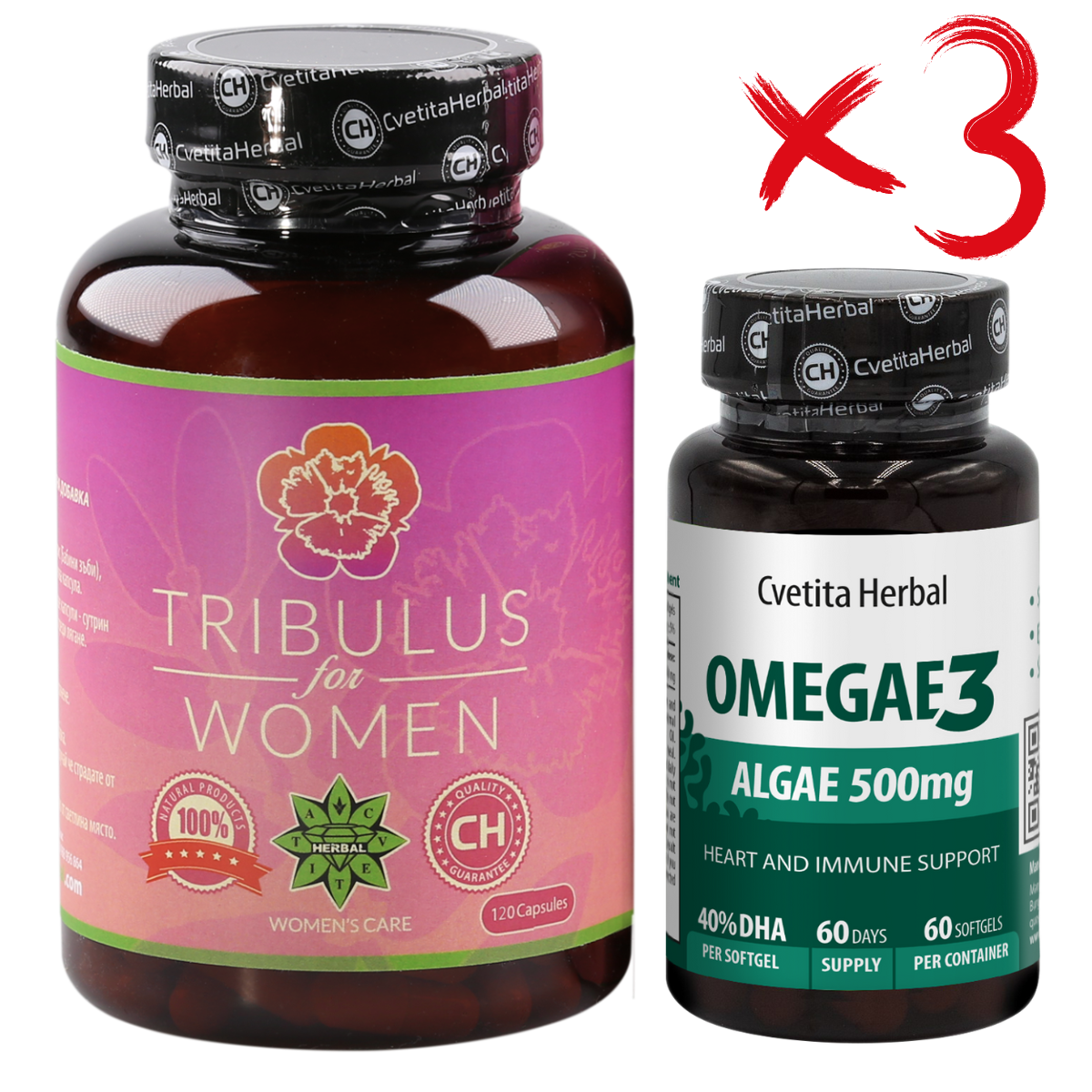 PACHET COMBO PENTRU FEMEI: Tribulus Women + Omegae 3