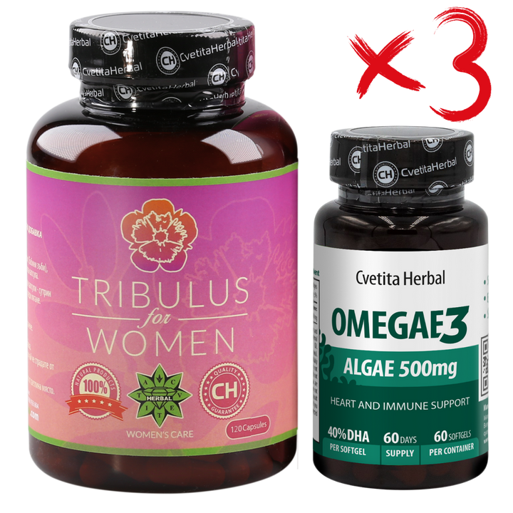PACHET COMBO PENTRU FEMEI: Tribulus Women + Omegae 3