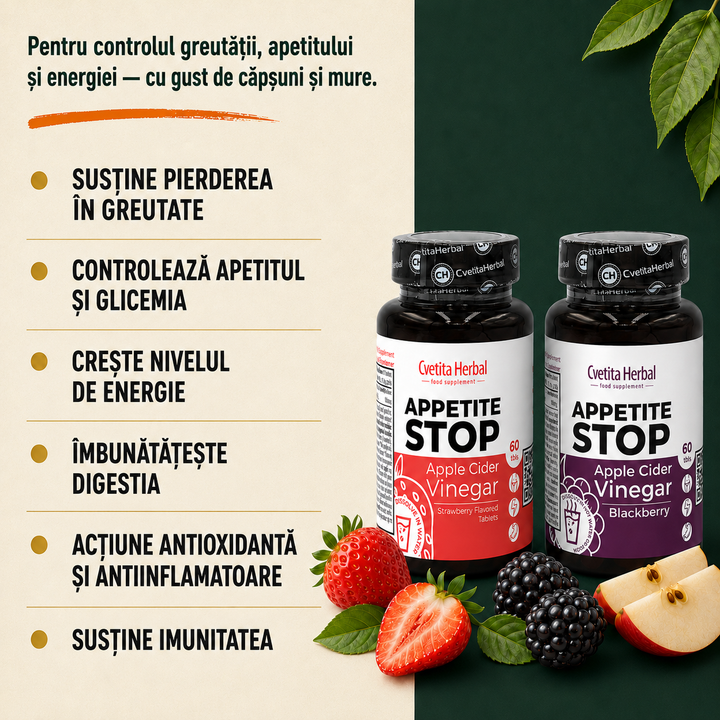 PACHET ÎNCEPĂTOR: Appetite Stop Căpșuni + Appetite Stop Mure