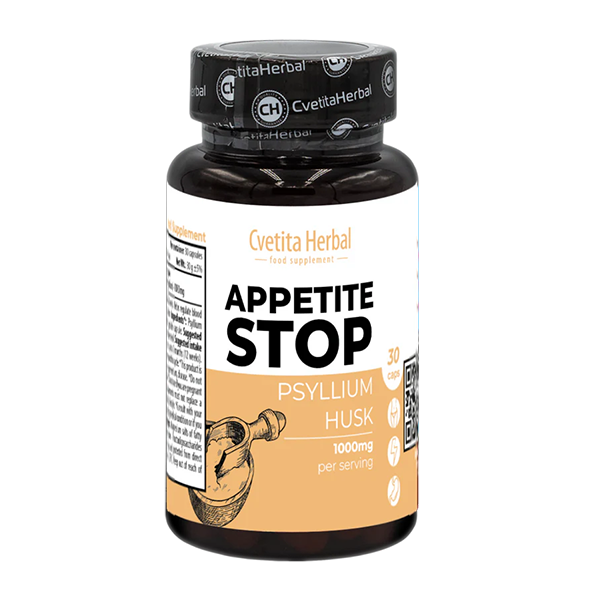 Oțet de Mere "Pătlagină Albă (Psyllium)" - Appetite Stop (30 capsule x 1000 mg)