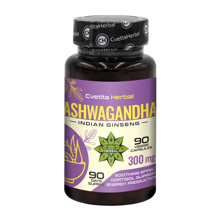 Extract de Ashwagandha - Pe Bază de Plante (90 capsule x 300 mg)