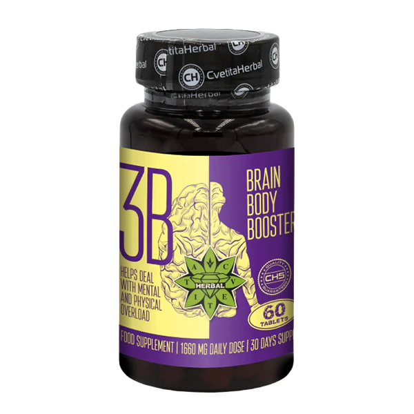 Taurină și Ginseng Siberian - Brain Body Booster (60 tablete x 1660 mg)