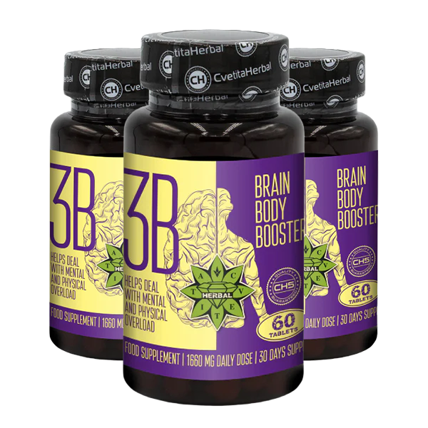 Taurină și Ginseng Siberian - Brain Body Booster (60 tablete x 1660 mg)
