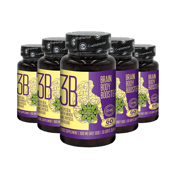 Taurină și Ginseng Siberian - Brain Body Booster (60 tablete x 1660 mg)