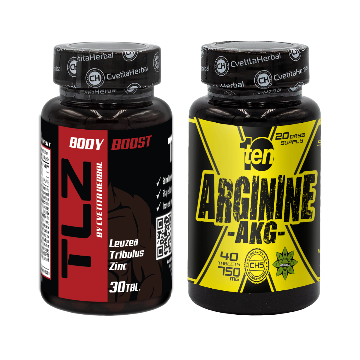 PACHET COMBO: TLZ (Tribulus, Leuzea, Zinc) + TEN Arginine 40 comprimate