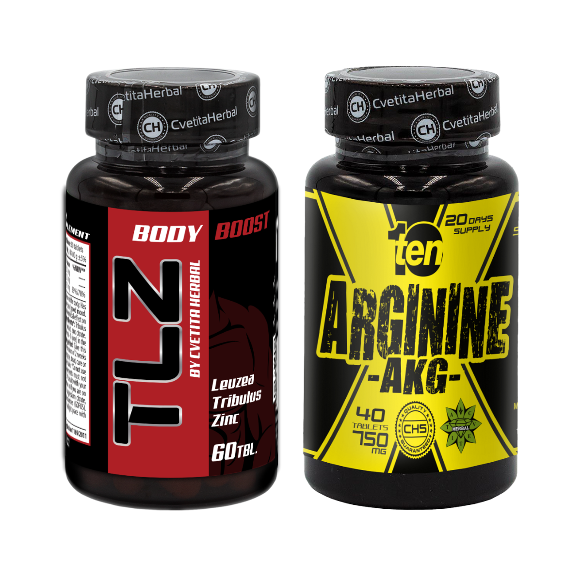 PACHET COMBO: TLZ (Tribulus, Leuzea, Zinc) + TEN Arginine 40 comprimate