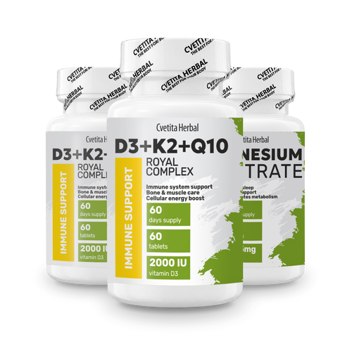 Vitamina D3 + K2 + Q10 (60 tablete)