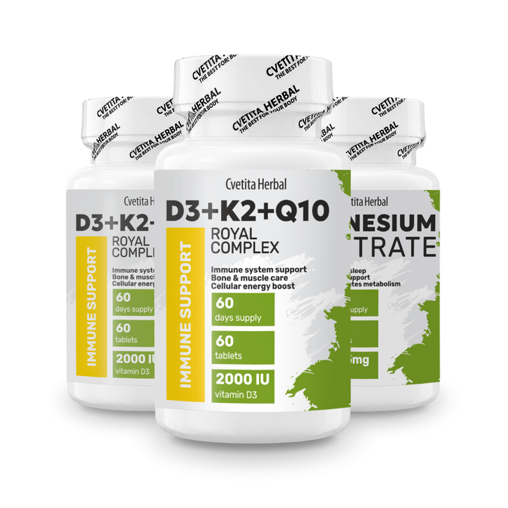 Vitamina D3 + K2 + Q10 (60 tablete)