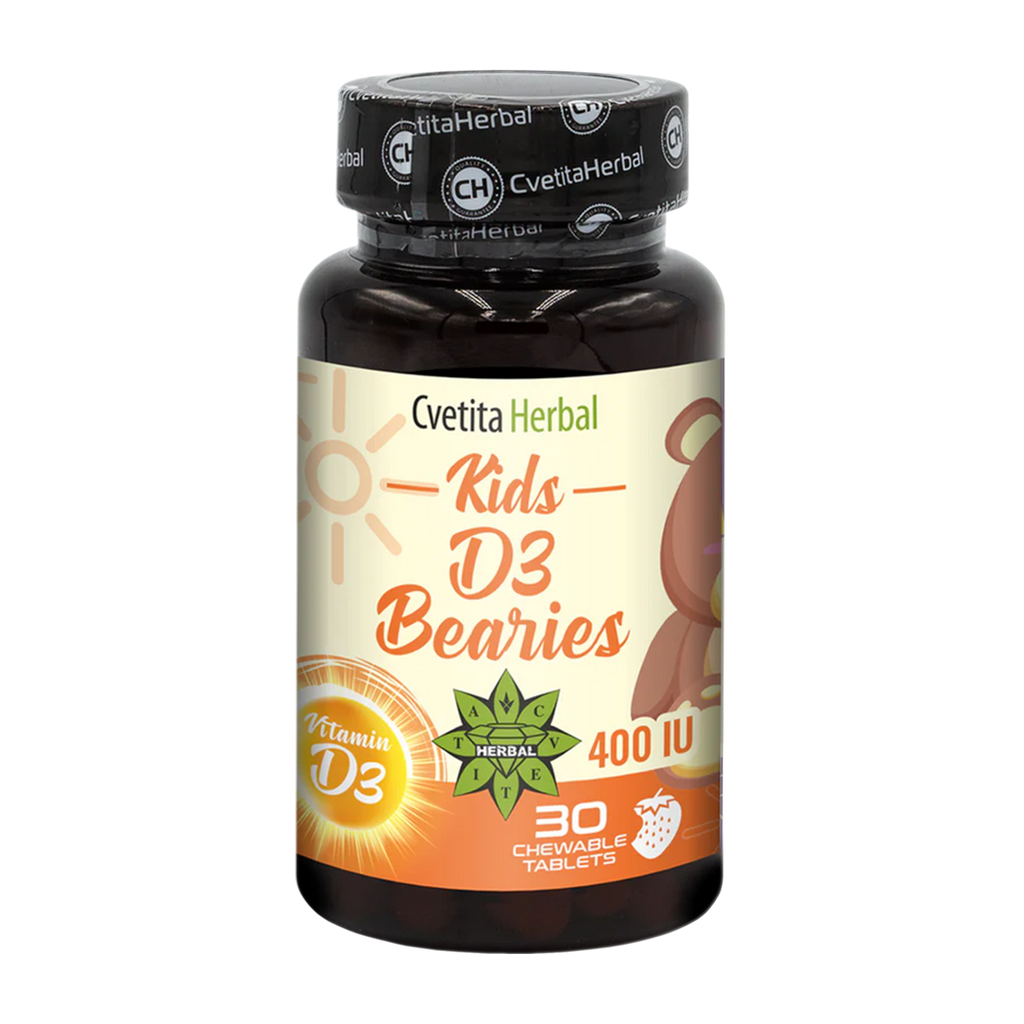Vitamina D3 pentru Copii - Kids D3 Bearies (30 tablete x 600 IU)