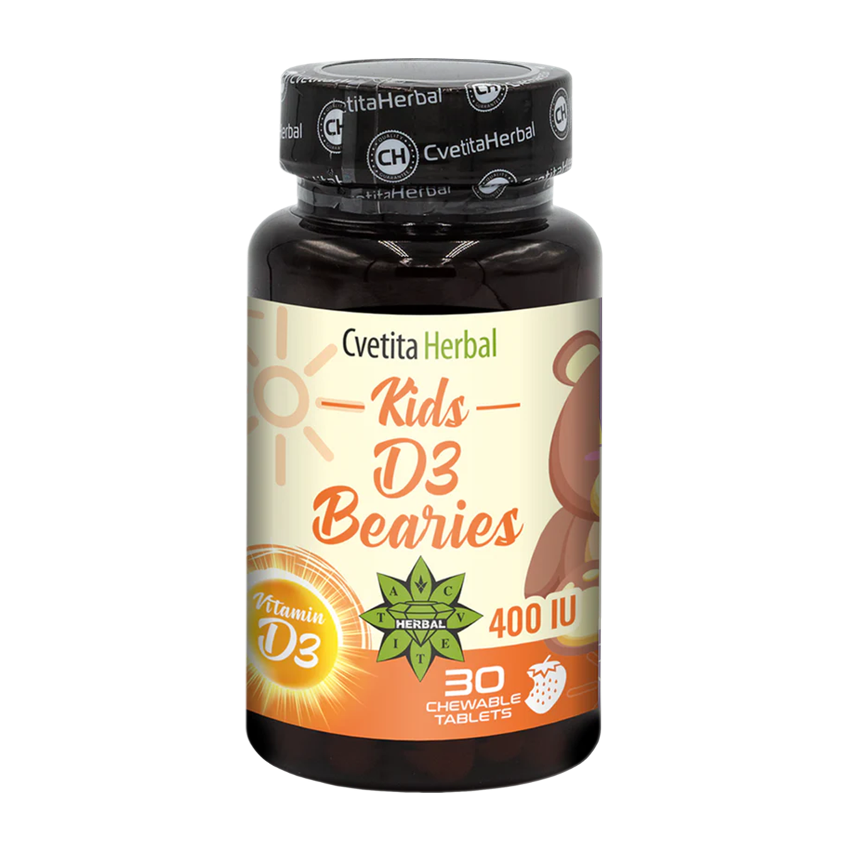 Vitamina D3 pentru Copii - Kids D3 Bearies (30 tablete x 600 IU)