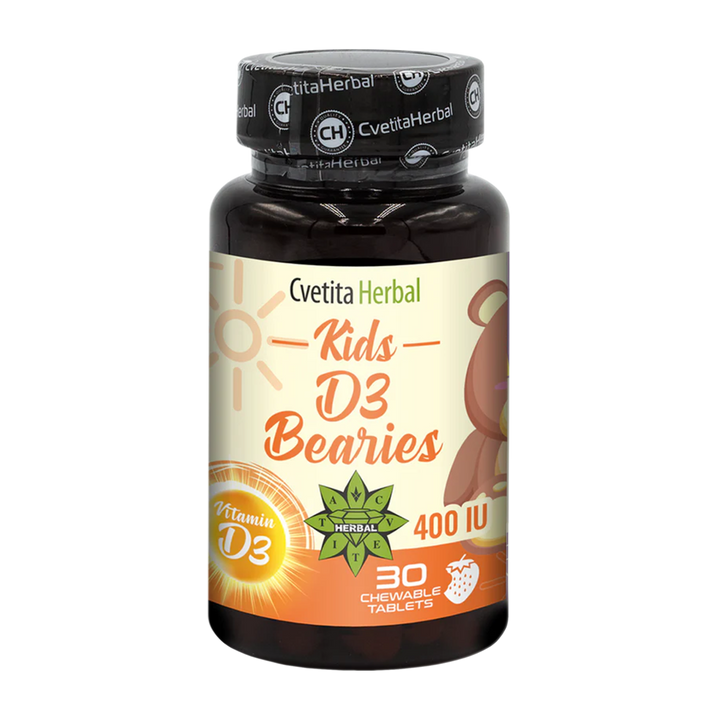 Vitamina D3 pentru Copii - Kids D3 Bearies (30 tablete x 600 IU)