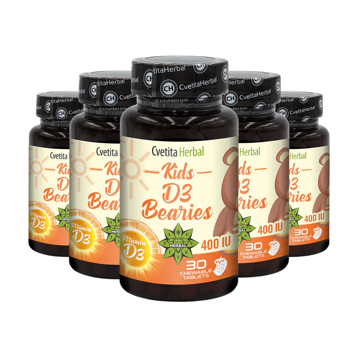 Vitamina D3 pentru Copii - Kids D3 Bearies (30 tablete x 600 IU)