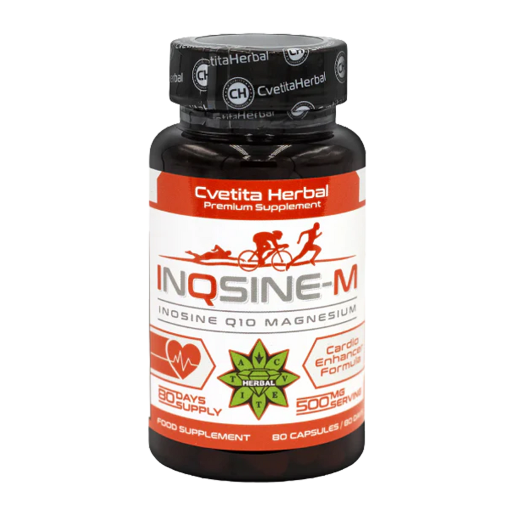Inozină, Coenzima Q10, Magneziu - Vegetarian (80 capsule x 500 mg)