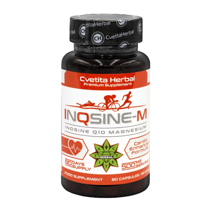 Inozină, Coenzima Q10, Magneziu - Vegetarian (80 capsule x 500 mg)