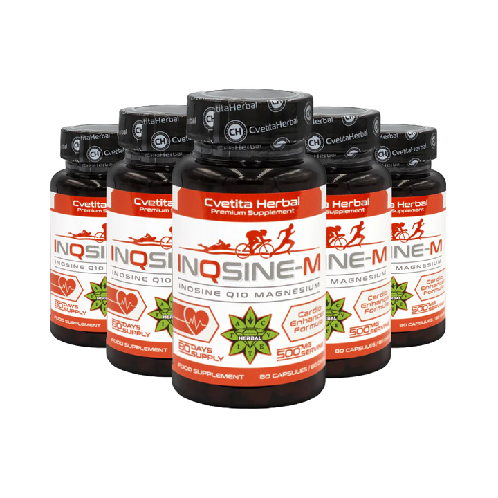 Inozină, Coenzima Q10, Magneziu - Vegetarian (80 capsule x 500 mg)