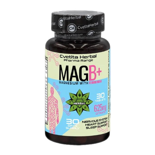 Magnesium cu Complex de Vitamine B - B1, B6, B12 (30 tablete)
