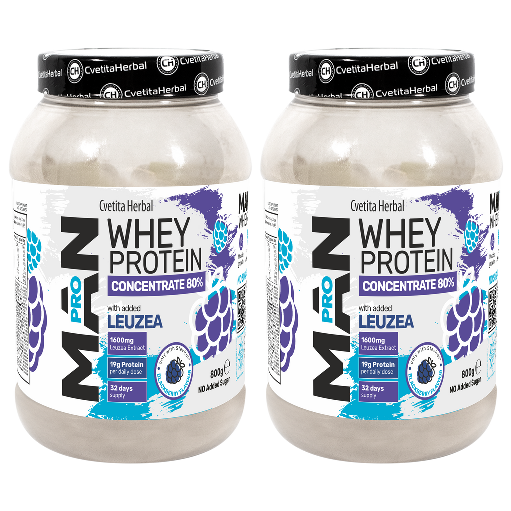 Proteină din Zer cu Leuzea și Enzime de Papaya - MAN PRO WHEY CONCENTRATE (800 gr)