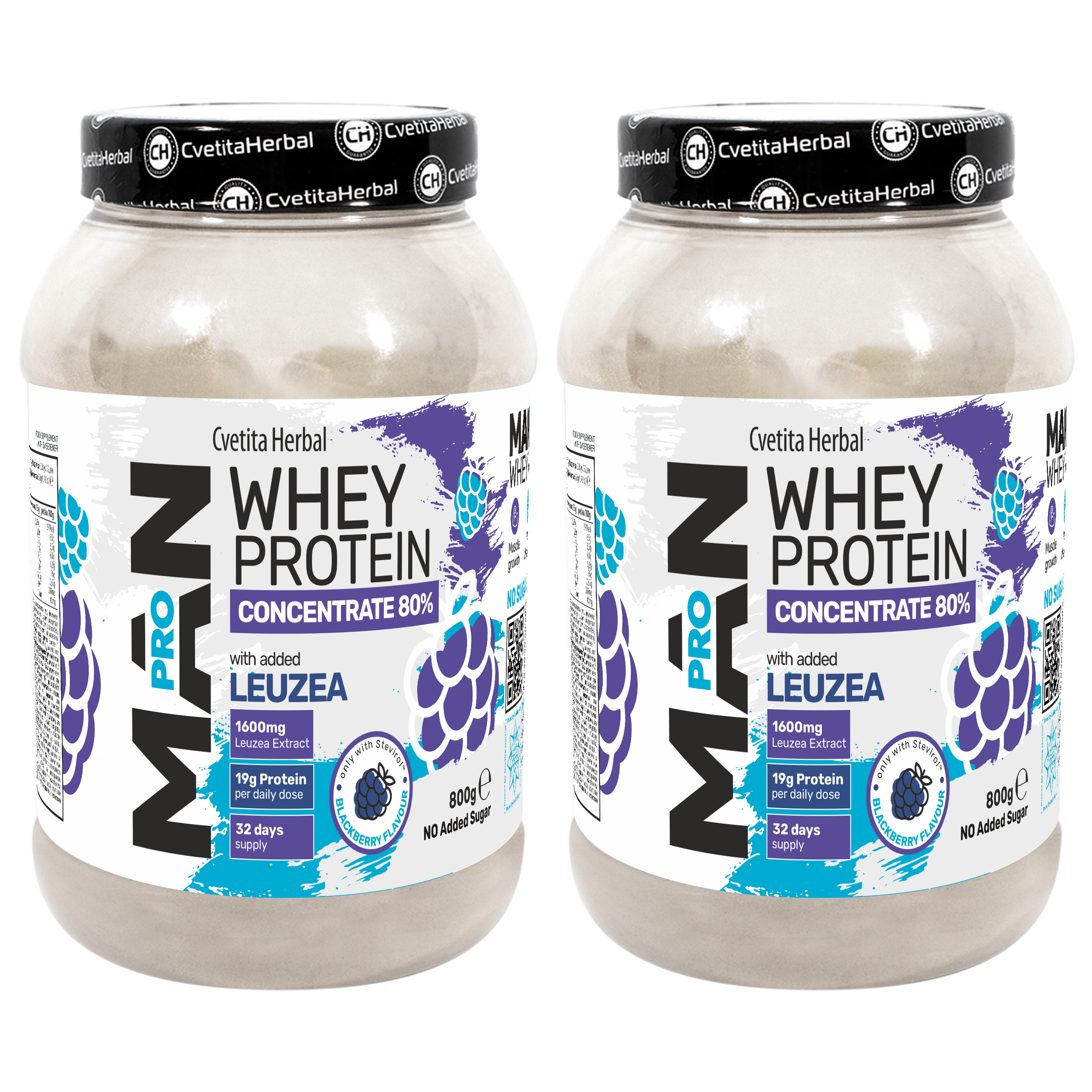 Proteină din Zer cu Leuzea și Enzime de Papaya - MAN PRO WHEY CONCENTRATE (800 gr)