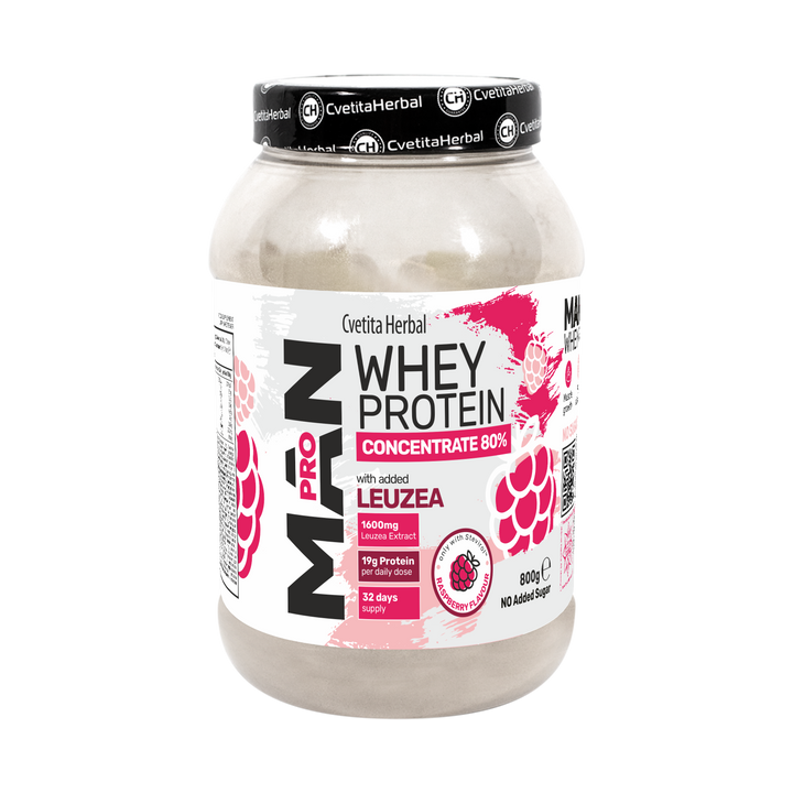Proteină din Zer cu Leuzea și Enzime de Papaya - MAN PRO WHEY CONCENTRATE (800 gr)
