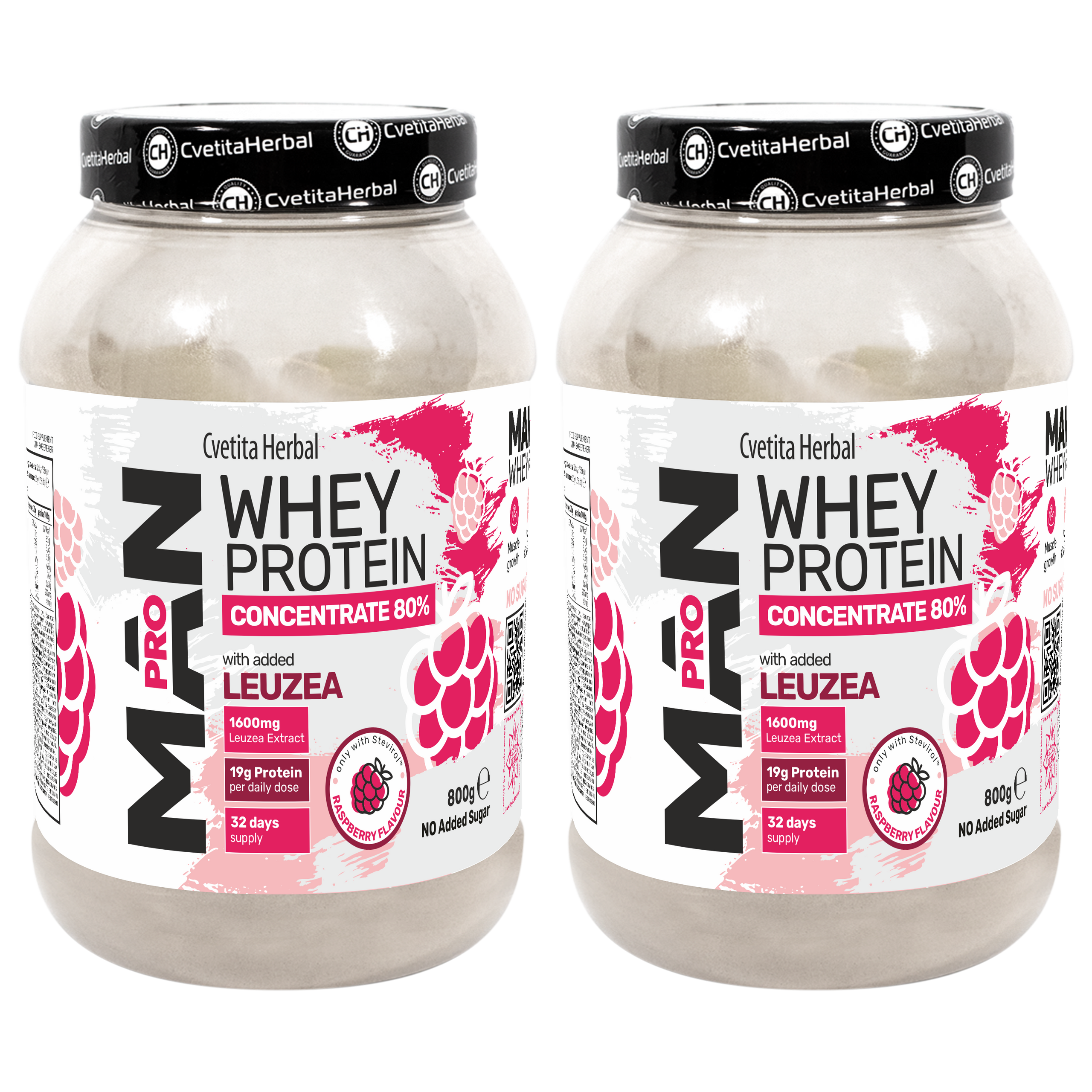 Proteină din Zer cu Leuzea și Enzime de Papaya - MAN PRO WHEY CONCENTRATE (800 gr)