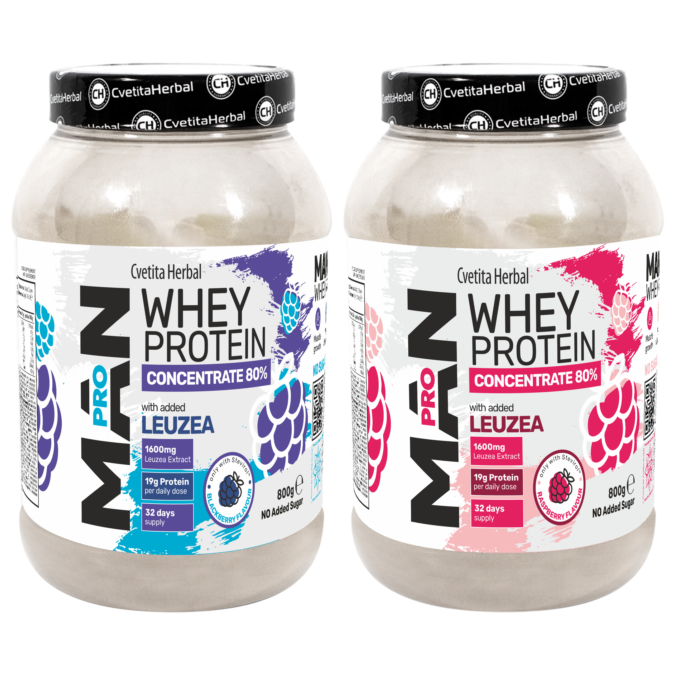 Proteină din Zer cu Leuzea și Enzime de Papaya - MAN PRO WHEY CONCENTRATE (800 gr)