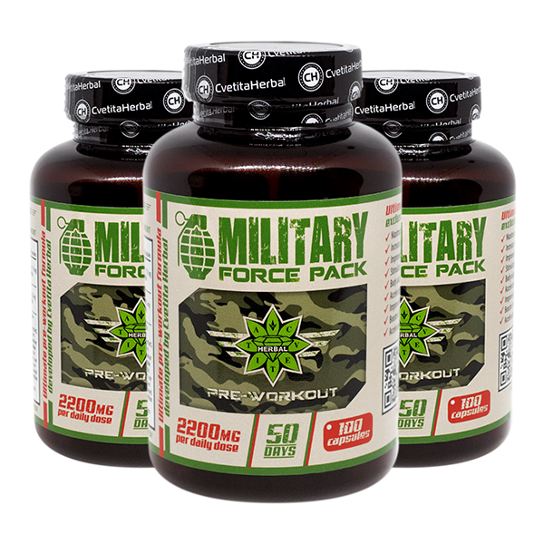 Plante și Aminoacizi - Military Force Pack (100 caps x 1100 mg)
