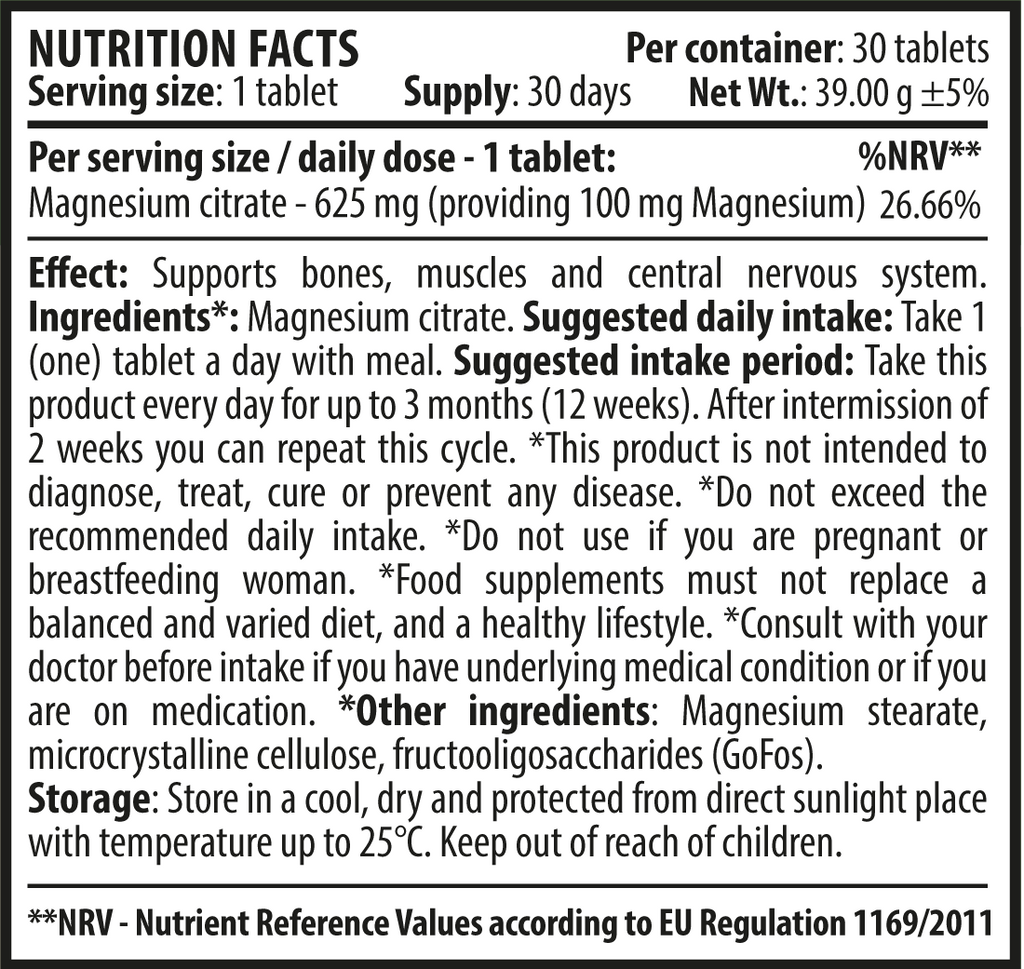 Magnesium Citrate 30 comprimate