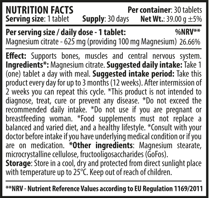 Magnesium Citrate 30 comprimate