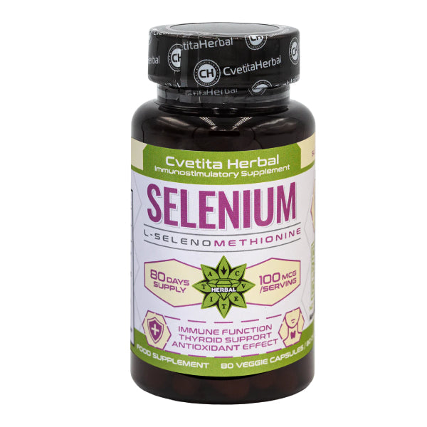 Seleniu (Se) - Vegetarian (80 capsule x 100 mcg)