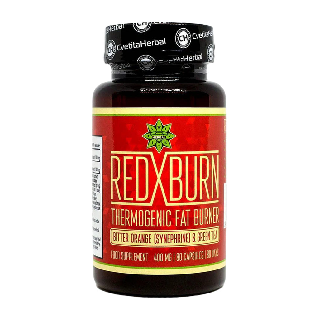 Extract de Portocală Amară și Ceai Verde – Red X Burn (80 capsule x 400 mg)