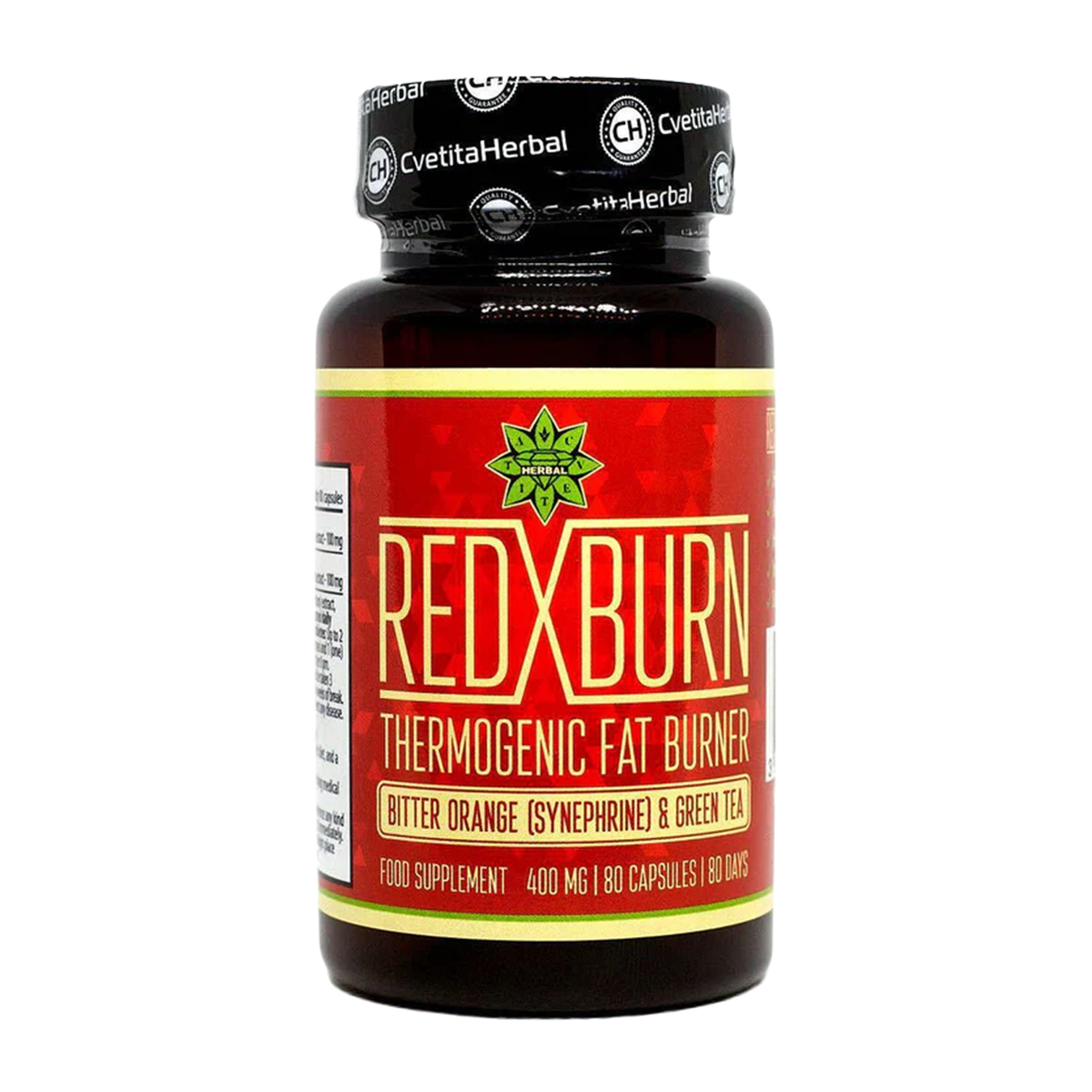 Extract de Portocală Amară și Ceai Verde – Red X Burn (80 capsule x 400 mg)