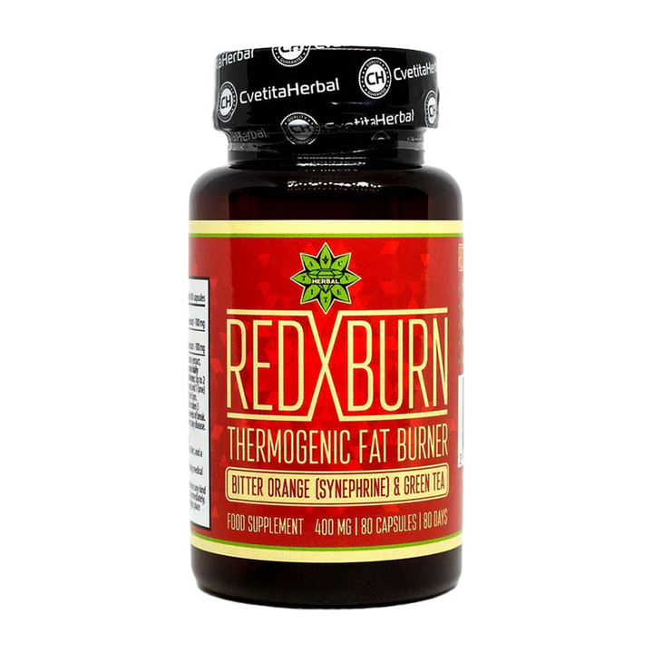 Extract de Portocală Amară și Ceai Verde – Red X Burn (80 capsule x 400 mg)