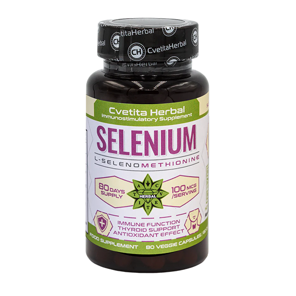 Seleniu (Se) - Vegetarian (80 capsule x 100 mcg)