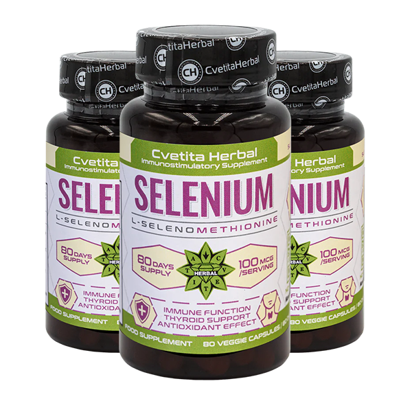 Seleniu (Se) - Vegetarian (80 capsule x 100 mcg)