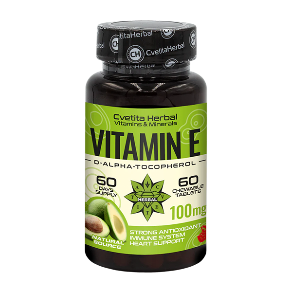 Vitamina E - Masticabilă (60 tablete x 100 mg)