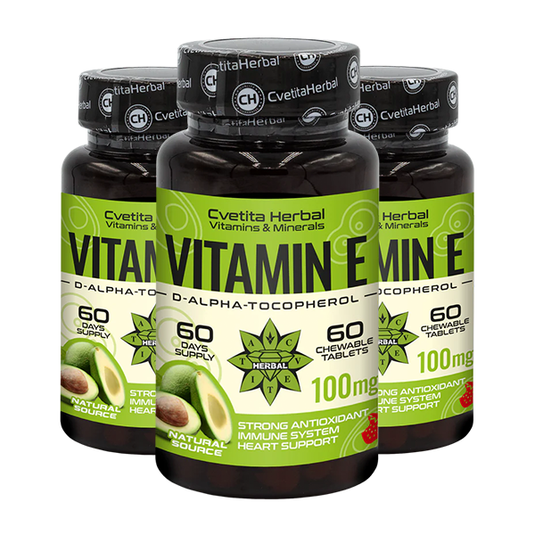 Vitamina E - Masticabilă (60 tablete x 100 mg)