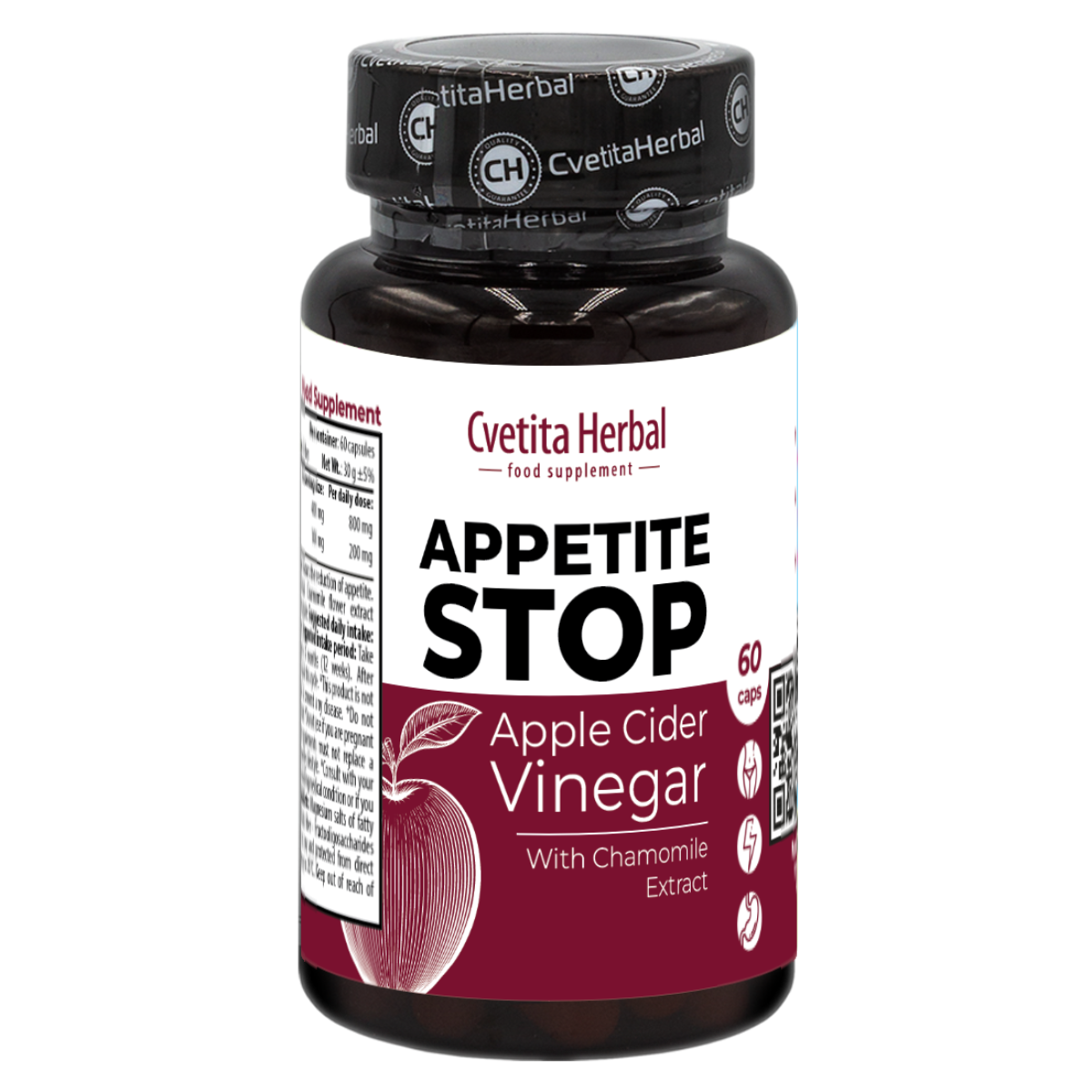 Oțet de Mere "Extract de Mușețel" - Appetite Stop (60 capsule)