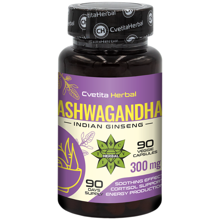 Extract de Ashwagandha - Pe Bază de Plante (90 capsule x 300 mg)