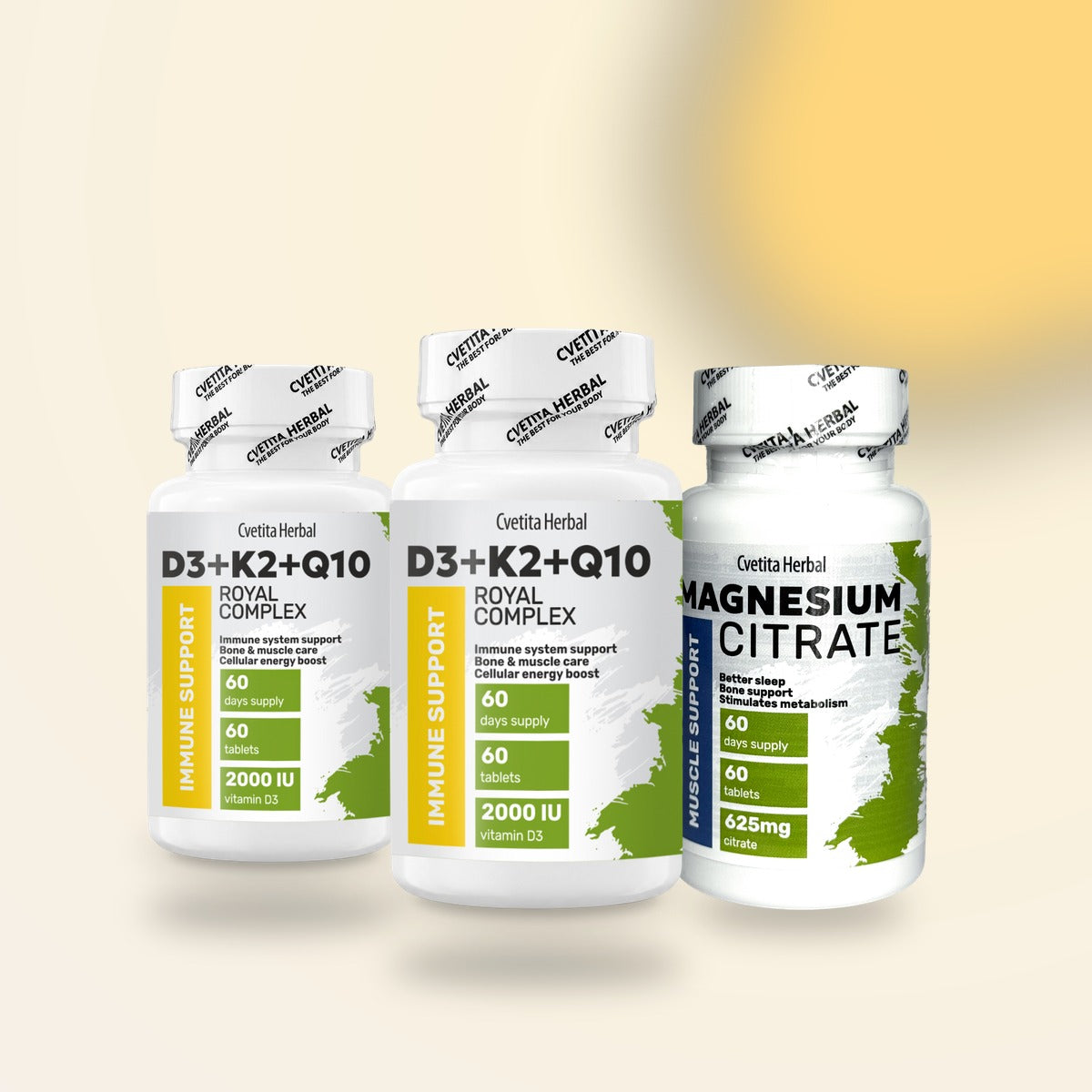 Scutul de Iarnă – 2× Vitamina D3 + K2 + Q10 + Citrat de Magneziu (pachet)
