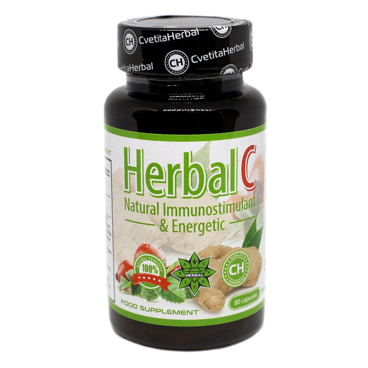 Vitamina C și Ghimbir - Herbal C (80 capsule x 300 mg)